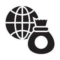 Global Investment Vector Style illustration. Business and Finance Solid Icon.