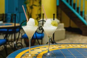 Two glasses of frozen daiquiri cocktail photo