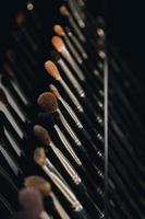 Close up of professional make up brushes photo