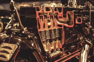 Close up of retro internal combustion engine photo