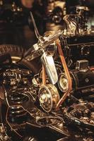 Close up of retro internal combustion engine photo