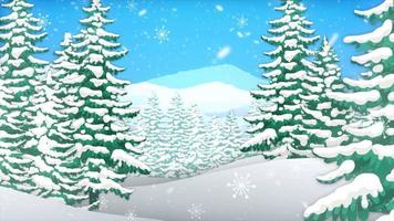 árbol de navidad nieve diseño elemento seamless loop animación fondo transparente con canal alfa video