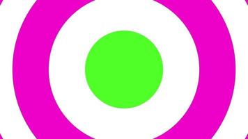 animación de transición de dial circular rosa y blanco en pantalla verde y canal alfa para cualquier video de canal