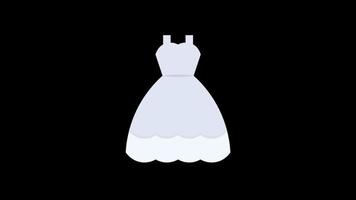 Kleid animiertes Symbol isoliert auf transparentem Hintergrund. HD-Video-Bewegungsgrafik-Animation