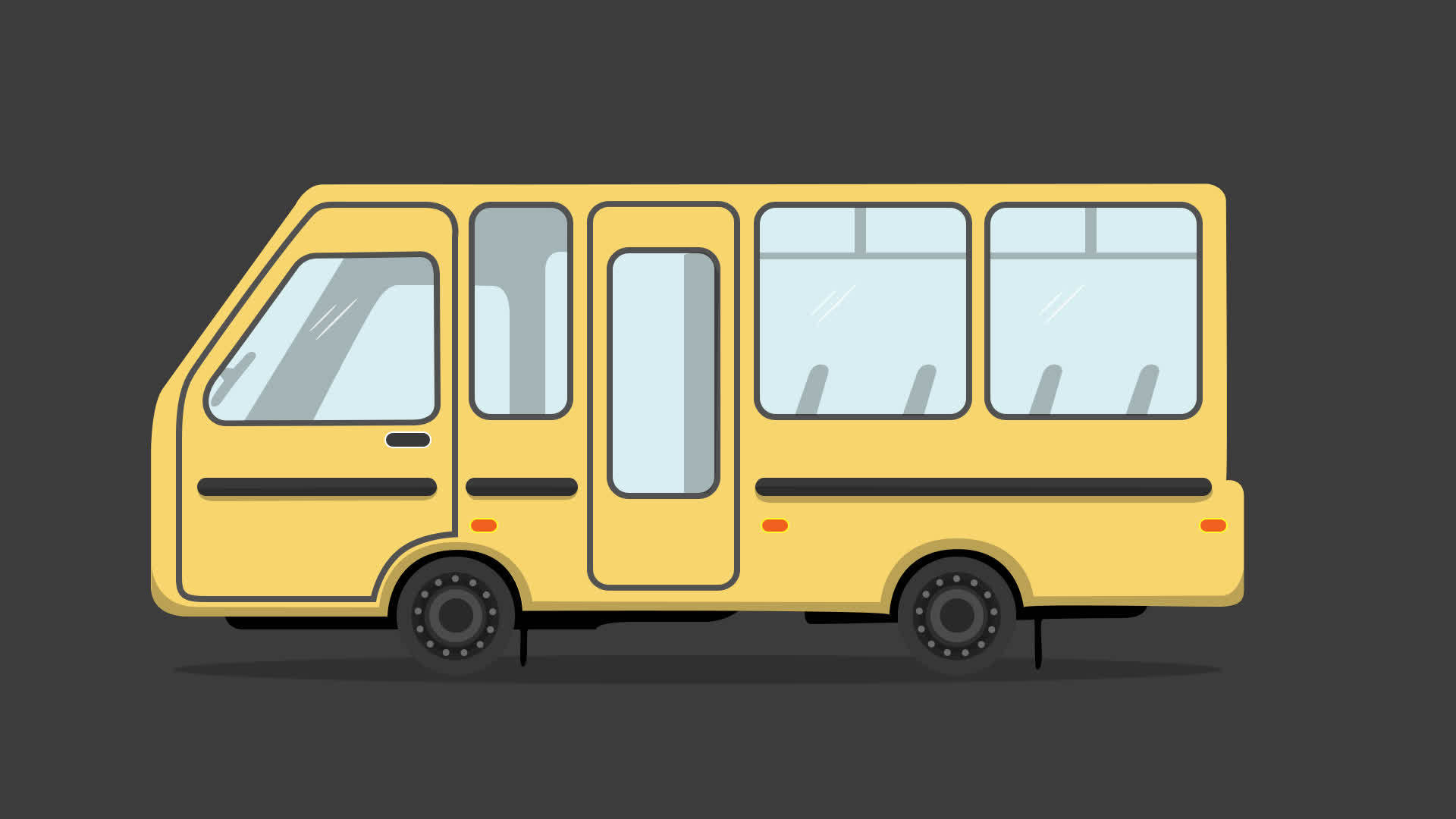 bus Animated Icon Isolated on Transparent Background. HD Video Motion ...