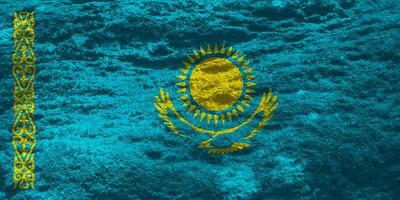 kazakhstan flag texture as the background photo