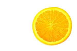 Orange. Slice of juicy ripe orange. White isolated background. photo