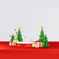 Merry Christmas 3D Render Composition With Ornament For Event Sale Social Media And Landing Page photo