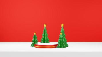 feliz navidad 3d renderizar composición con adornos para venta de eventos redes sociales y página de inicio foto