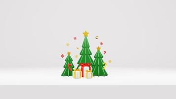 feliz navidad 3d renderizar composición con adornos para venta de eventos redes sociales y página de inicio foto