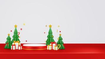 Merry Christmas 3D Render Composition With Ornament For Event Sale Social Media And Landing Page photo