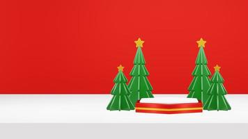 feliz navidad 3d renderizar composición con adornos para venta de eventos redes sociales y página de inicio foto