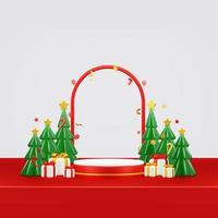 Merry Christmas 3D Render Composition With Ornament For Event Sale Social Media And Landing Page photo