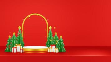 Merry Christmas 3D Render Composition With Ornament For Event Sale Social Media And Landing Page photo