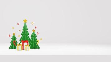 Merry Christmas 3D Render Composition With Ornament For Event Sale Social Media And Landing Page photo