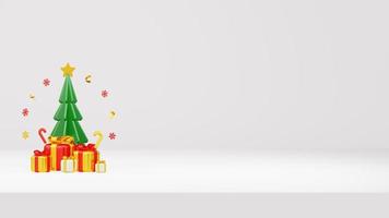 Merry Christmas 3D Render Composition With Ornament For Event Sale Social Media And Landing Page photo