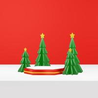 Merry Christmas 3D Render Composition With Ornament For Event Sale Social Media And Landing Page photo