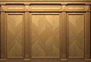 pared clásica con paneles de madera marrón vintage foto