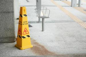 Signs entrance Floor Damaged indoor photo