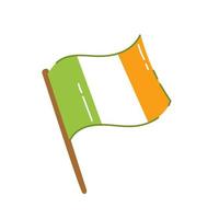 bandera irlandesa st. día de patrick ilustración vectorial estilo plano vector