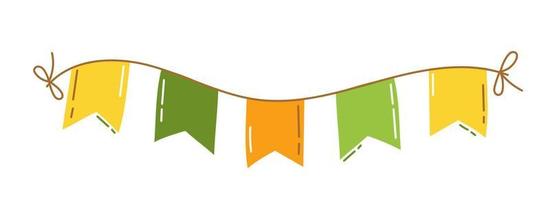 Garland Flags St. Patrick's Day Vector Illustration Flat Style