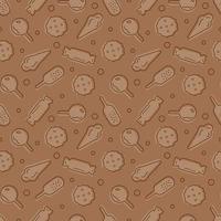 Chocolate Seamless Pattern Design with Choco Decoration in Template Hand Drawn Cartoon Illustration vector