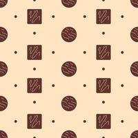 Chocolate Seamless Pattern Design with Choco Decoration in Template Hand Drawn Cartoon Illustration vector