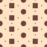 Chocolate Seamless Pattern Design with Choco Decoration in Template Hand Drawn Cartoon Illustration vector