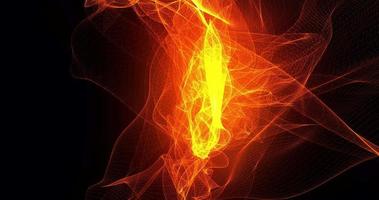 astratto sfondo con arancia ardente ardente bellissimo Fumo a partire dal onde e Linee energia hi-tech magico laser neon con splendore effetto. salvaschermo bellissimo video animazione nel alto risoluzione 4k