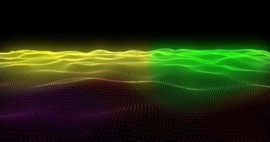 fundo abstrato com ondas mágicas de energia brilhante e multicolorida e linhas de partículas em design de movimento de animação 4K de alta resolução video