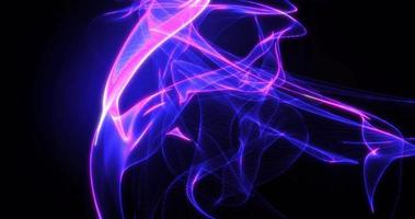 abstract achtergrond met Purper mooi rook van golven en lijnen energie hi-tech magie laser neon met gloed effect. screensaver mooi video animatie in hoog resolutie 4k