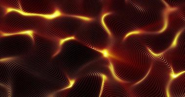 Abstract background orange fiery on a black background glowing waves of neon lines stripes and dots futuristic hi-tech with a glow effect, screensaver, video in high quality 4k