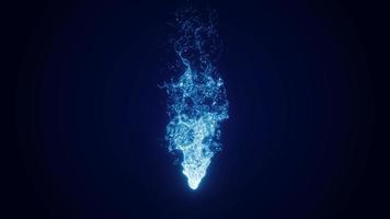 Abstract blue liquid water glowing with magical energy on a dark background. Abstract background. Video in high quality 4k, motion design