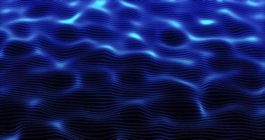 Blue energy waves from particle dots and stripes lines glowing futuristic beautiful. Abstract background, screensaver, video in high quality 4k