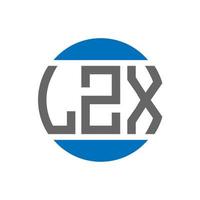 Diseño de logotipo de letra lzx sobre fondo blanco. Concepto de logotipo de círculo de iniciales creativas lzx. diseño de letras lzx. vector
