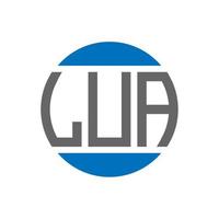 LUA letter logo design on white background. LUA creative initials circle logo concept. LUA letter design. vector