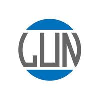 LUN letter logo design on white background. LUN creative initials circle logo concept. LUN letter design. vector