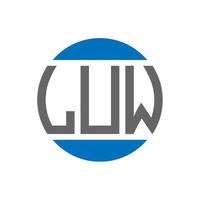 diseño de logotipo de letra luw sobre fondo blanco. concepto de logotipo de círculo de iniciales creativas de luw. diseño de letras luw. vector