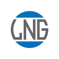 LNG letter logo design on white background. LNG creative initials circle logo concept. LNG letter design. vector