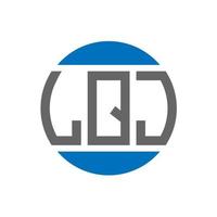 diseño de logotipo de letra lqj sobre fondo blanco. concepto de logotipo de círculo de iniciales creativas lqj. diseño de letras lqj. vector