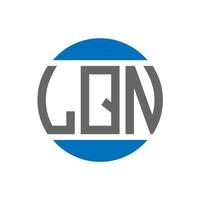 diseño de logotipo de letra lqn sobre fondo blanco. Concepto de logotipo de círculo de iniciales creativas lqn. diseño de letra lqn. vector