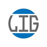 LIG letter logo design on white background. LIG creative initials circle logo concept. LIG letter design. vector
