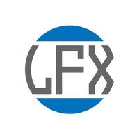 Diseño de logotipo de letra lfx sobre fondo blanco. Concepto de logotipo de círculo de iniciales creativas lfx. diseño de letras lfx. vector