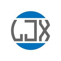 diseño de logotipo de letra ljx sobre fondo blanco. concepto de logotipo de círculo de iniciales creativas ljx. diseño de letras ljx. vector