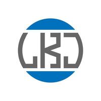 diseño de logotipo de letra lkj sobre fondo blanco. Concepto de logotipo de círculo de iniciales creativas lkj. diseño de letras lkj. vector