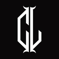 CL Logo monogram with horn shape design template vector