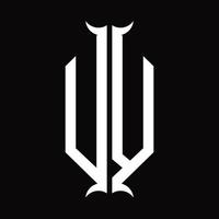 UV Logo monogram with horn shape design template vector