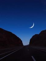 full moon on high way to sharm el sheikh mountains way photo