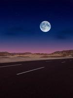 full moon on high way to sharm el sheikh mountains way photo