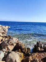 Beautiful sea view of the red sea from over Sinai mountains photo